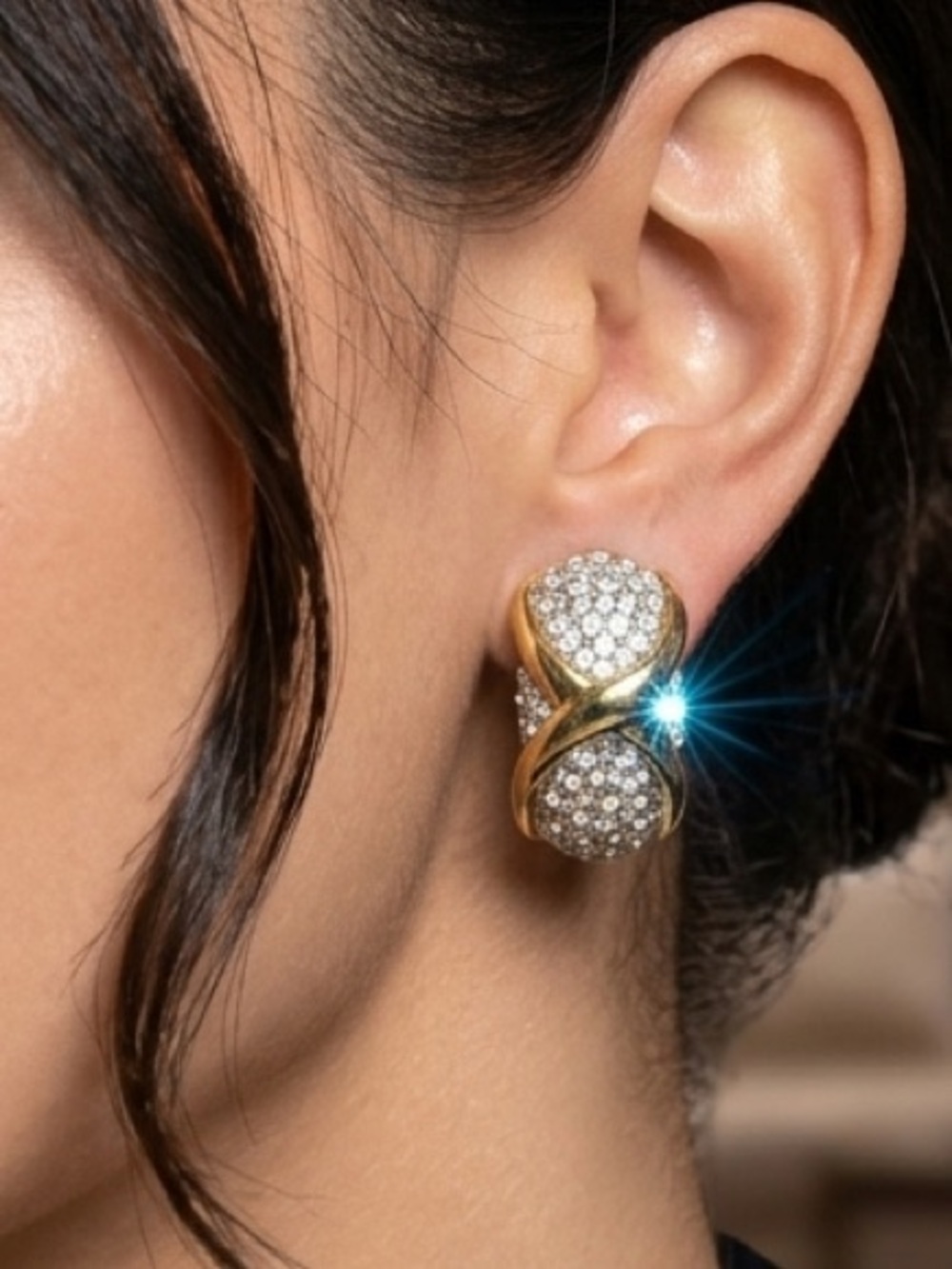 Gold and Silver Crystal Women's Earrings